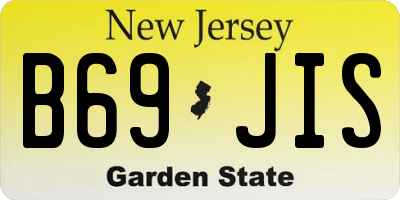 NJ license plate B69JIS