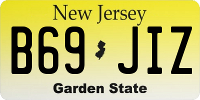 NJ license plate B69JIZ