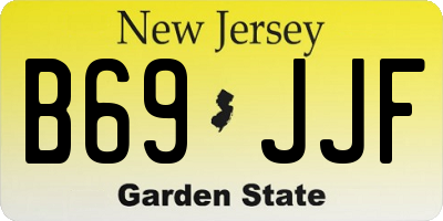 NJ license plate B69JJF