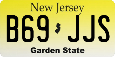 NJ license plate B69JJS