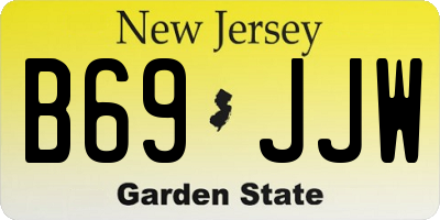 NJ license plate B69JJW