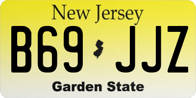NJ license plate B69JJZ