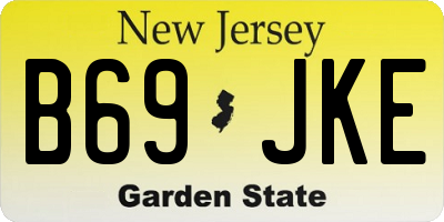NJ license plate B69JKE