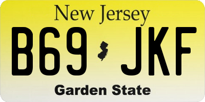 NJ license plate B69JKF