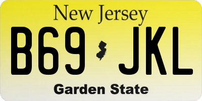 NJ license plate B69JKL