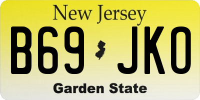 NJ license plate B69JKO
