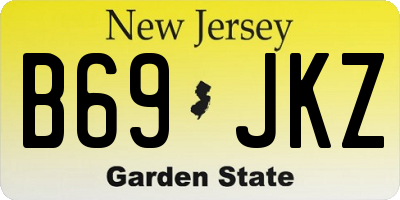 NJ license plate B69JKZ