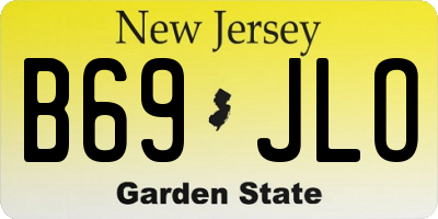 NJ license plate B69JLO
