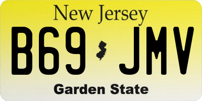 NJ license plate B69JMV