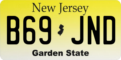 NJ license plate B69JND