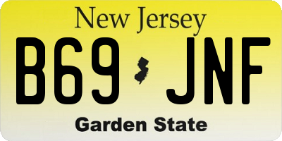 NJ license plate B69JNF