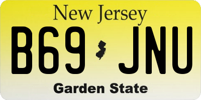 NJ license plate B69JNU