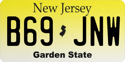 NJ license plate B69JNW