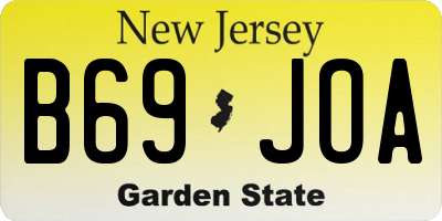 NJ license plate B69JOA