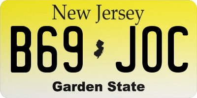 NJ license plate B69JOC