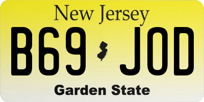 NJ license plate B69JOD