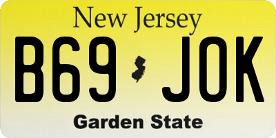 NJ license plate B69JOK