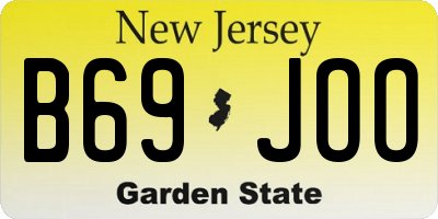 NJ license plate B69JOO