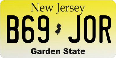 NJ license plate B69JOR