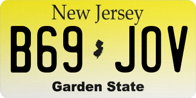 NJ license plate B69JOV