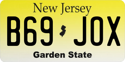 NJ license plate B69JOX