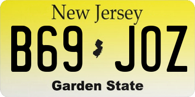 NJ license plate B69JOZ