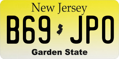 NJ license plate B69JPO