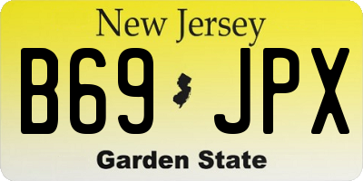 NJ license plate B69JPX