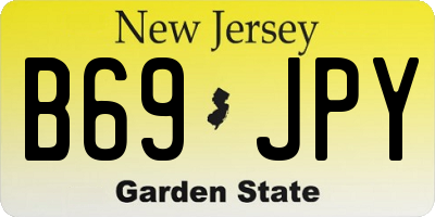 NJ license plate B69JPY