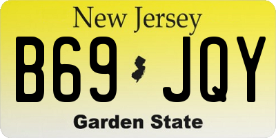 NJ license plate B69JQY