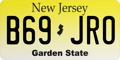 NJ license plate B69JRO