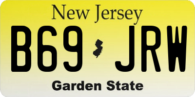 NJ license plate B69JRW