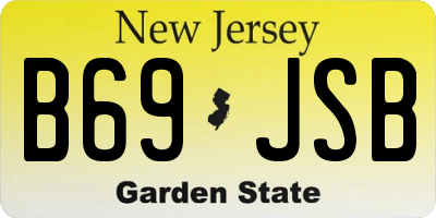 NJ license plate B69JSB