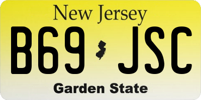 NJ license plate B69JSC