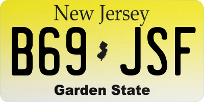 NJ license plate B69JSF