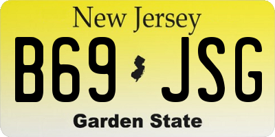 NJ license plate B69JSG