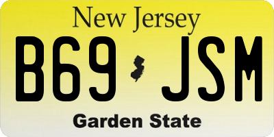 NJ license plate B69JSM