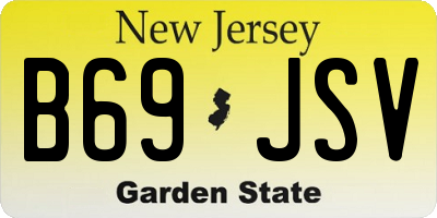 NJ license plate B69JSV