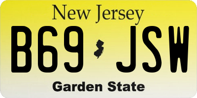 NJ license plate B69JSW
