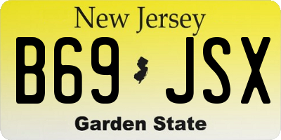 NJ license plate B69JSX