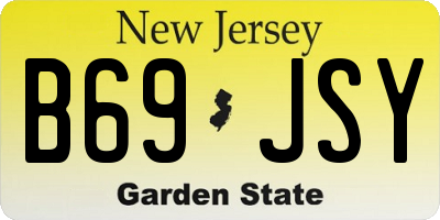 NJ license plate B69JSY