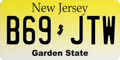 NJ license plate B69JTW