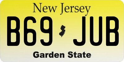 NJ license plate B69JUB