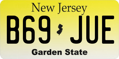 NJ license plate B69JUE