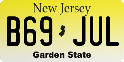 NJ license plate B69JUL