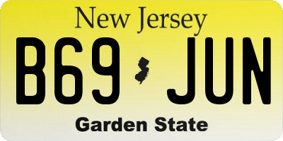 NJ license plate B69JUN