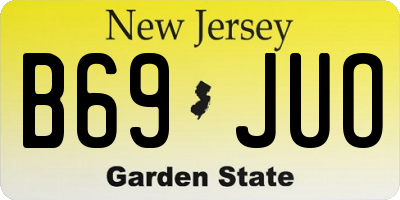 NJ license plate B69JUO