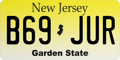 NJ license plate B69JUR