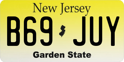 NJ license plate B69JUY