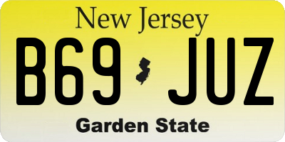 NJ license plate B69JUZ